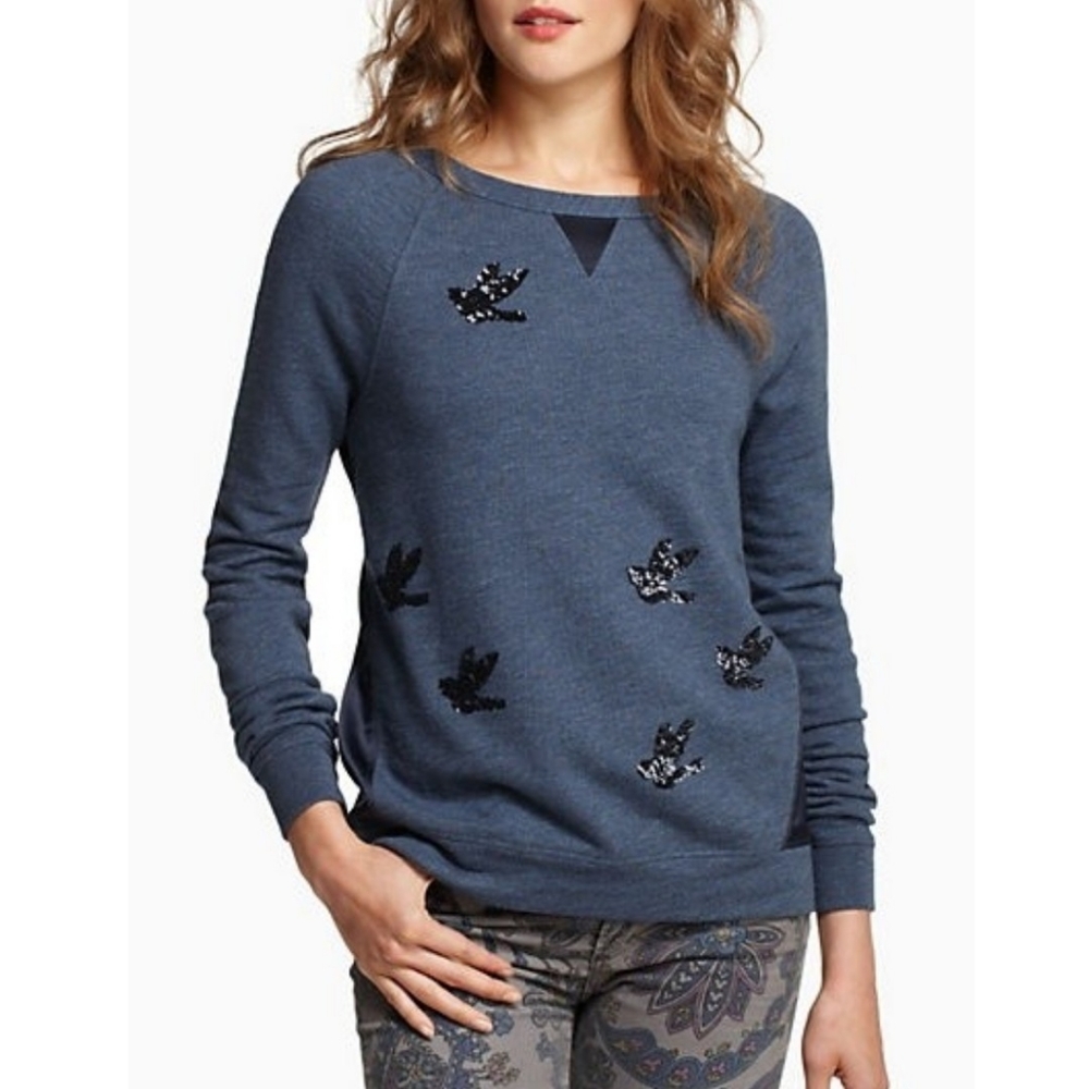 Anthro Leifnotes Sequin Bird Migration Sweater S